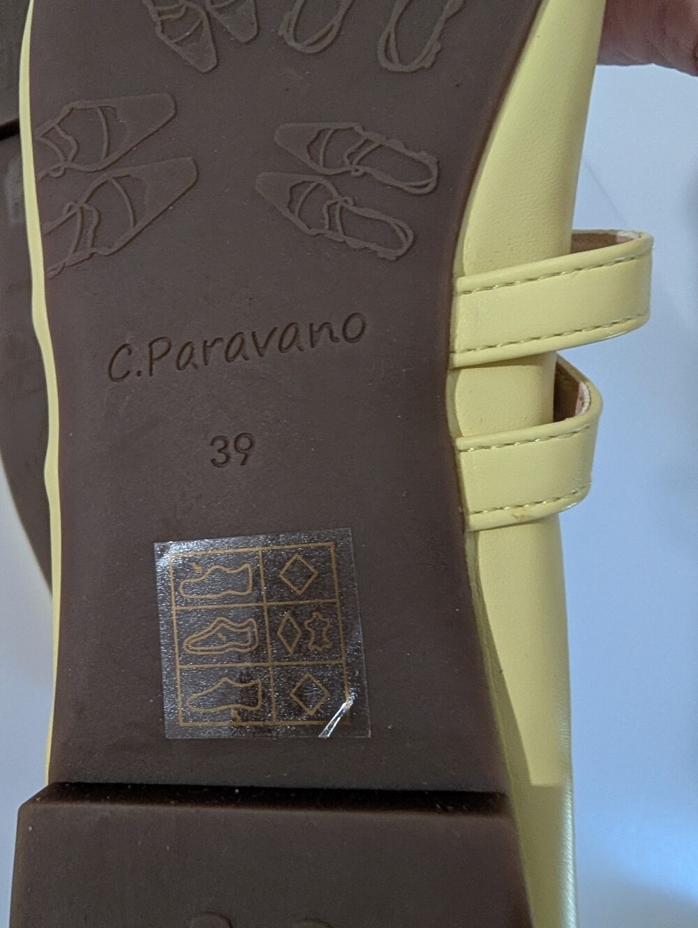 Women's Yellow Double-Strap Mary Jane Flats C. Paravano - Picture 3 of 7